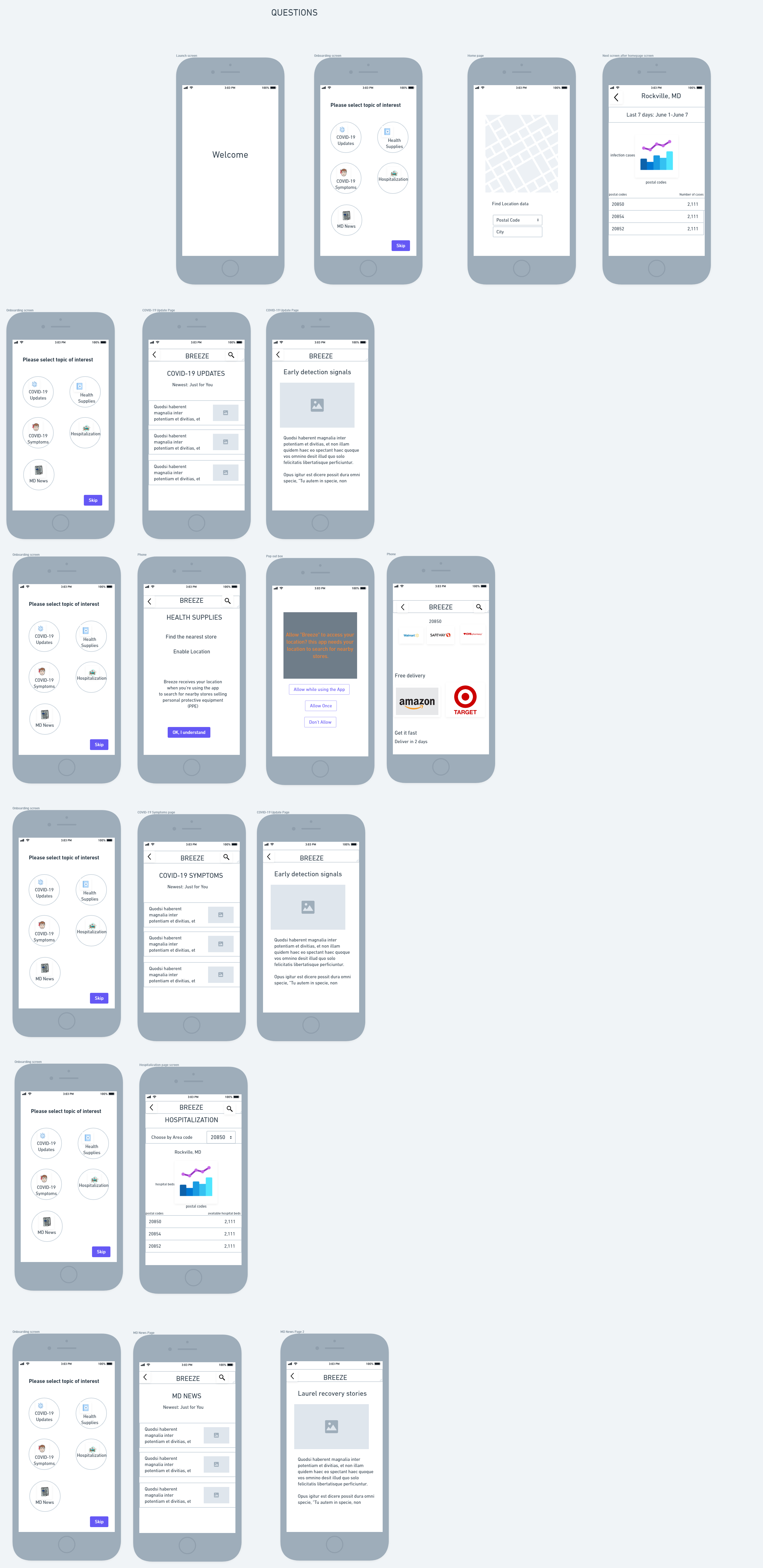CIAT app development — building out the coded wireframes
