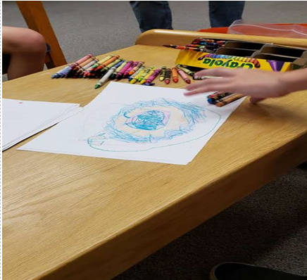 Children completing password tasks during the study
